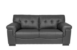 HOME Marcello Large Leather Sofa - Black